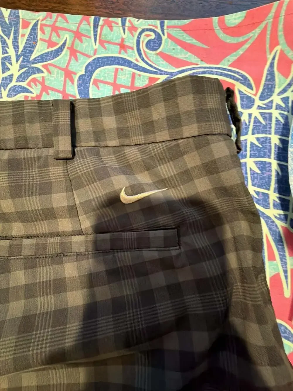 Nike Golf Dri-Fit Men's Plaid Flat Front Golf Shorts Size 40